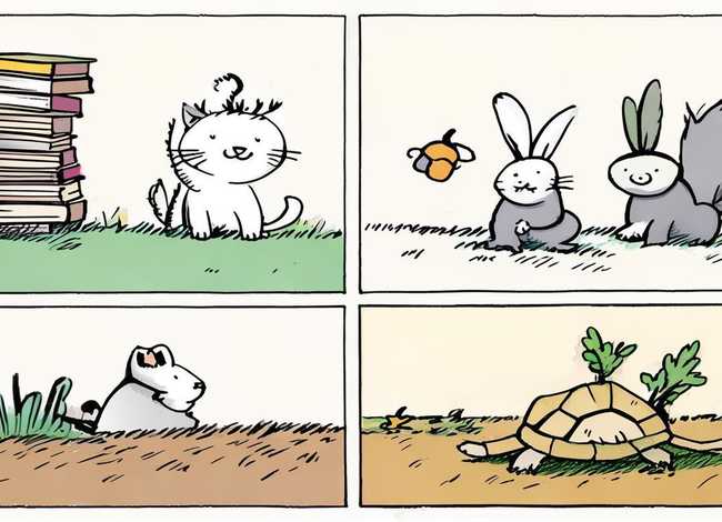 故事四格简笔画 - 简单四格简笔画小故事 小故事