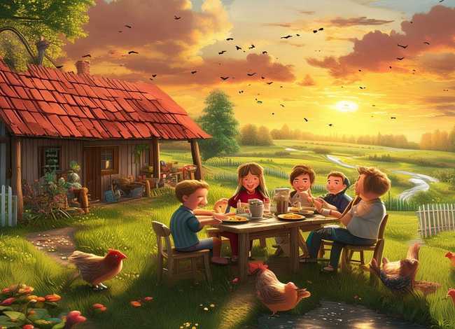 乡村幸福生活绘画 乡村幸福生活绘画作品