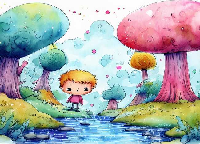 儿童故事绘本插画图片水彩铅笔