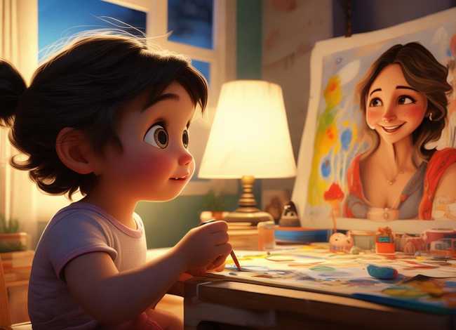 孩子画妈妈情节，孩子画妈妈情节图怎么画