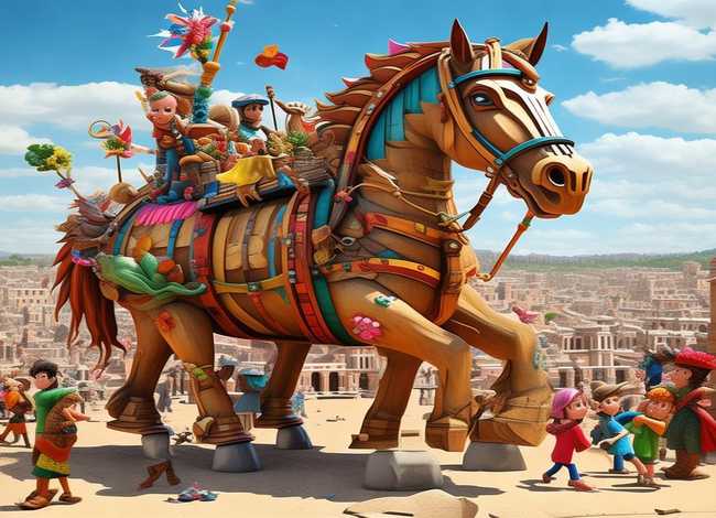 儿童版特洛伊木马故事动画，特洛伊木马故事完整版