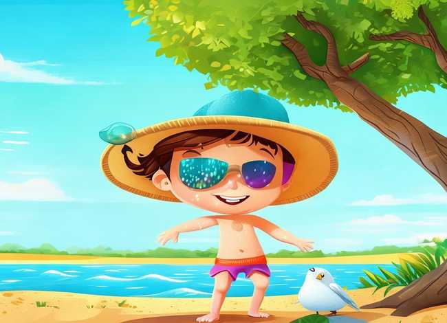 儿童防晒绘本故事、防晒霜故事