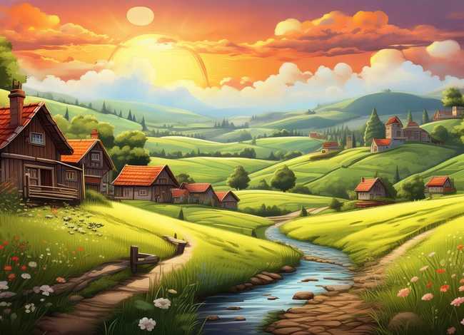美好乡村主题绘画（美好乡村主题绘画图片）