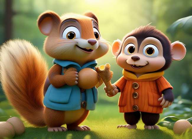 儿童故事松鼠和猴子 - 幼儿故事猴子和松鼠