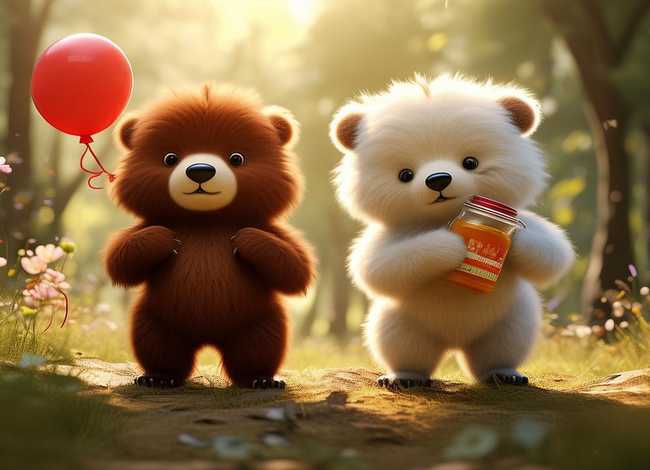 儿童故事两只笨狗熊、幼儿故事《两只笨狗熊》内容