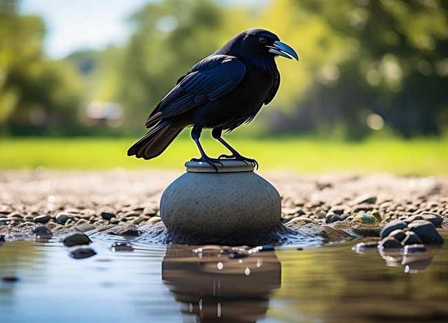 乌鸦喝水故事画4张 - 乌鸦喝水故事画4张图片