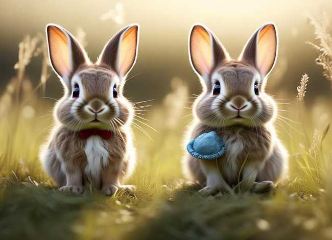 两只小兔子不同的地方 两只小兔子不同的地方叫什么