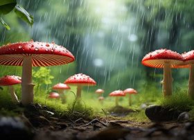 喜欢下雨的小蘑菇儿童故事，雨中的小蘑菇幼儿故事