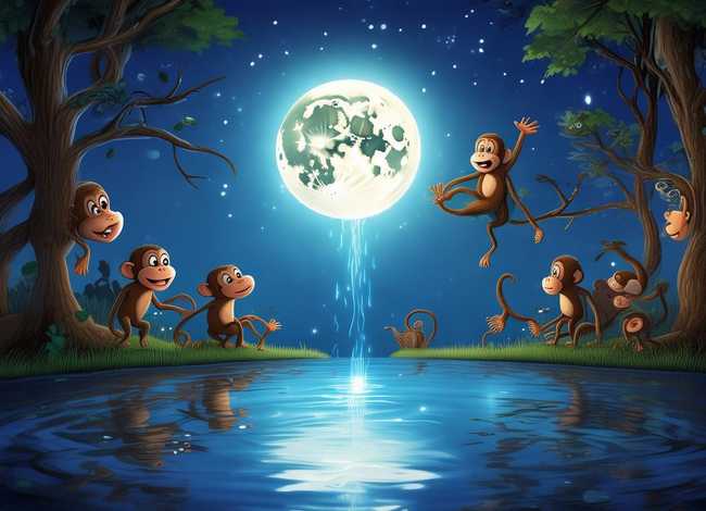 儿童故事猴子捞月在线听、故事猴子捞月亮在线听