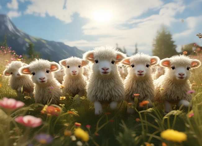 儿童七只小羊 - 儿童七只小羊图片