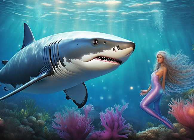鲨鱼和美人鱼的故事、大鲨鱼和美人鱼的故事