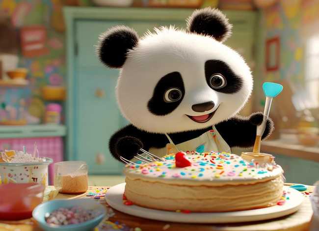 儿童故事小熊猫做蛋糕，小熊猫做蛋糕的故事