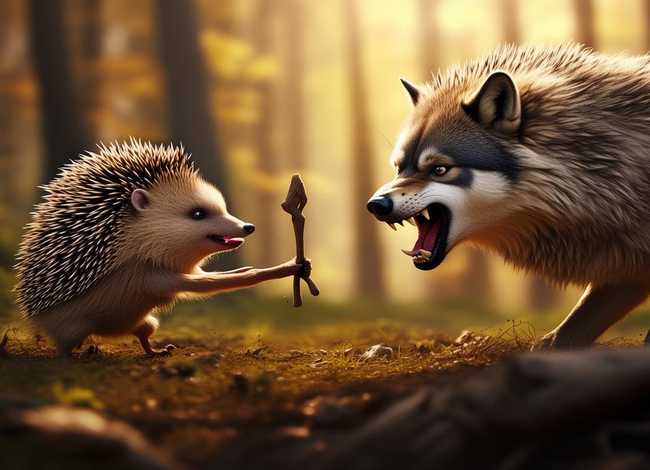 投稿小故事 投稿小故事100字左右小刺猬 勇斗大灰狼的作文