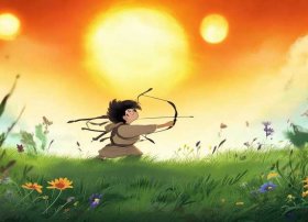 后羿射日儿童故事画图 - 后羿射日儿童画图片