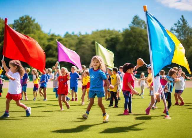 儿童运动游戏、儿童运动游戏腰旗