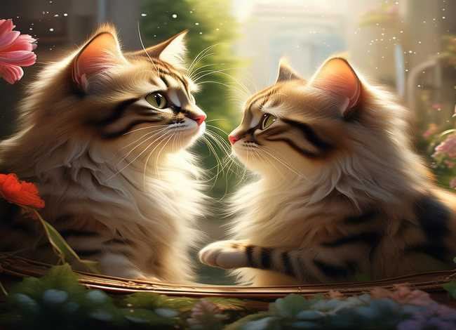 《镜子的故事》；小花猫照镜子的故事