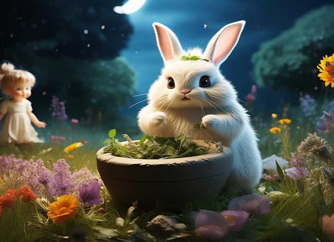 玉兔捣药儿童故事；玉兔捣药幼儿故事