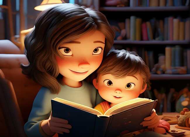 妈妈讲故事图片、妈妈讲故事图片 简笔画