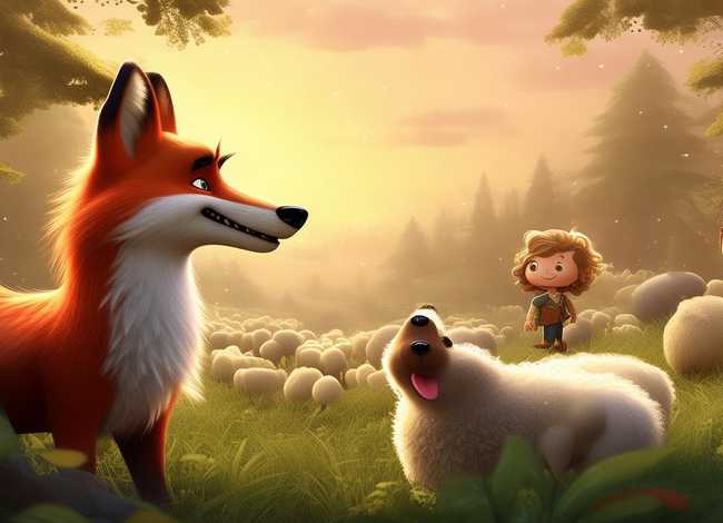 儿童故事狐狸和牧羊人、狐狸和牧羊犬的故事动画片