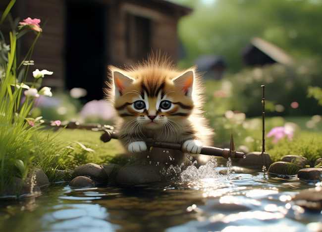 小猫钓鱼的故事真人视频，小猫钓鱼的故事真人视频在线观看