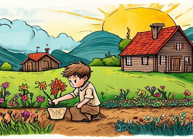 一个农村儿童生活的故事 以农村儿童生活为主题的简笔画