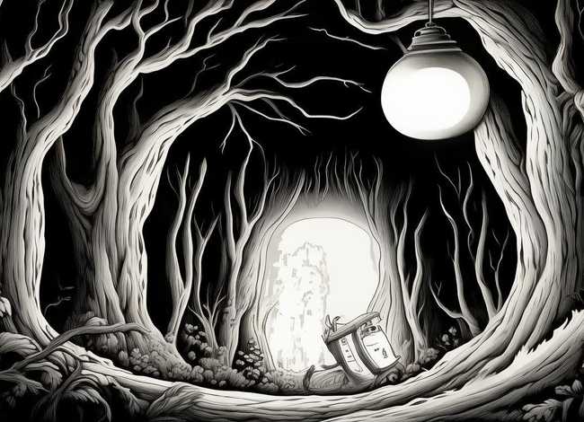 儿童故事插画黑白；有故事的黑白插画