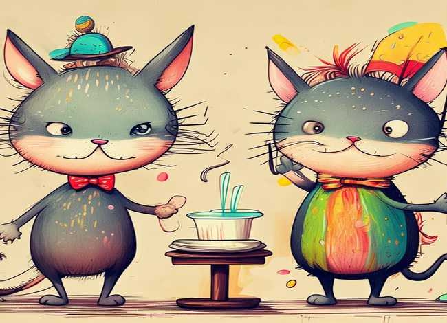 猫和老鼠儿童画、猫和老鼠儿童画画