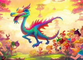 melon绘本故事书儿童，dragon dance,绘本故事
