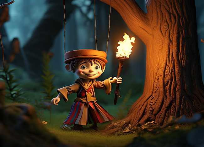 木偶奇遇记绘本故事；木偶奇遇记绘本故事举火把