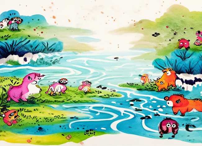 儿童故事书水墨画风；儿童水墨画书籍