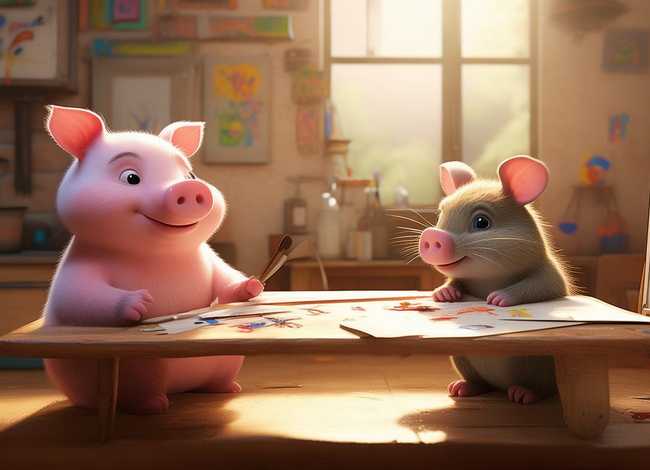小猪和老鼠看图写话，小猪和老鼠看图写话图片