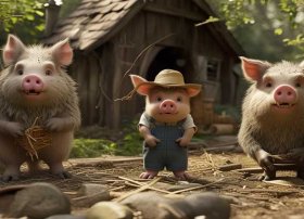 英语版的三只小猪故事(带有中文)（三只小猪英文版故事带中文）