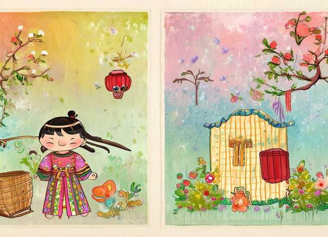 粤语童谣绘本插画、粤语童谣绘本插画素材