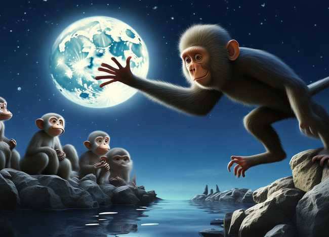 猴子捞月亮完整故事，猴子捞月亮完整故事在线听