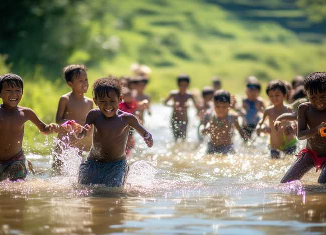 乡村儿童戏水、乡村儿童戏水作文