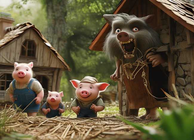 英语版的三只小猪故事(带有中文)（三只小猪英文版故事带中文）