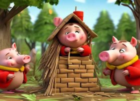 英语小故事三只小猪简单的；英语小故事简单的50字三只小猪