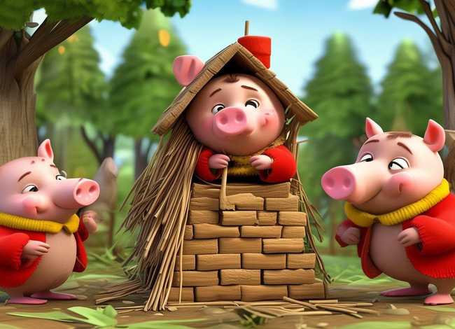 英语小故事三只小猪简单的；英语小故事简单的50字三只小猪