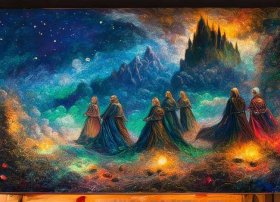 播放故事传说的画；播放故事传说的画画作品