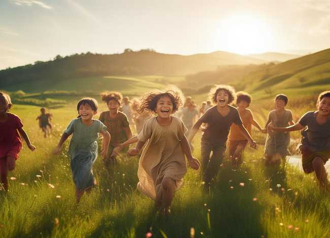乡村儿童的真实故事 - 乡村儿童的生活无忧无虑