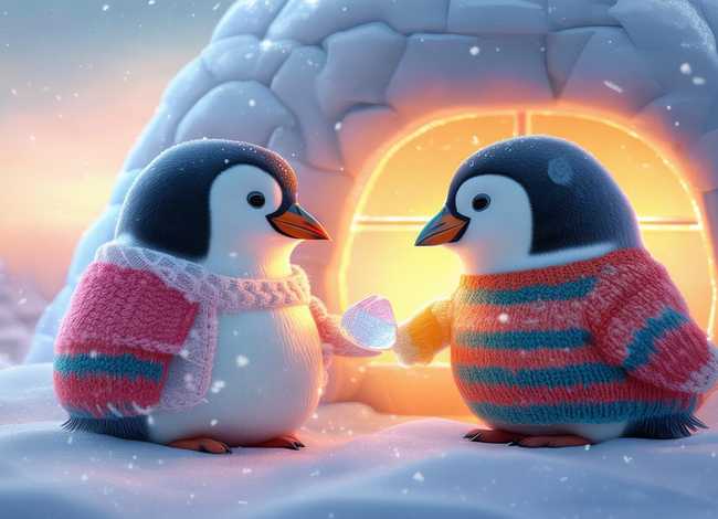 儿童故事企鹅寄冰；幼儿故事企鹅寄冰