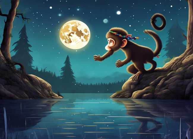 猴子捞月亮儿童故事，少儿故事猴子捞月亮