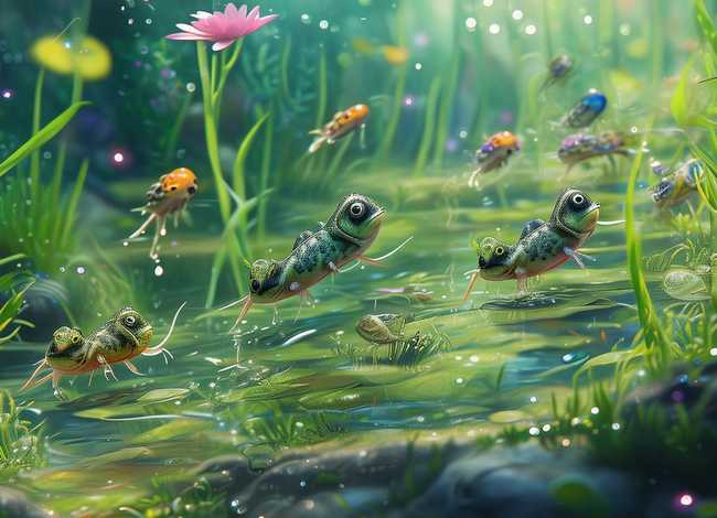 小蝌蚪找妈妈图片 二年级看图写话小蝌蚪找妈妈图片