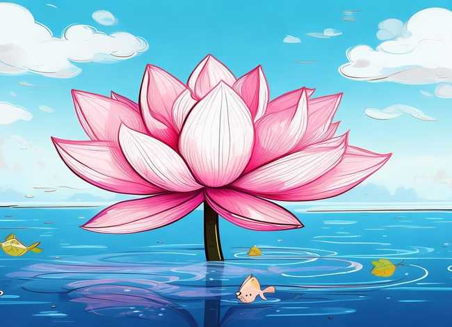 儿童图画作品；儿童图画作品图片荷花简单