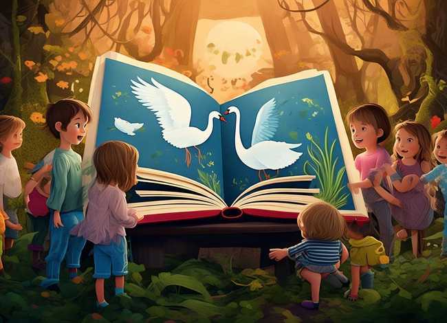 儿童故事野天鹅阅读卡、野天鹅的阅读记录卡