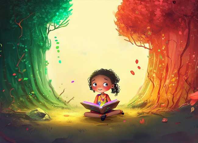 比画风儿童故事绘画本、比画风这个故事发生在什么和什么之间