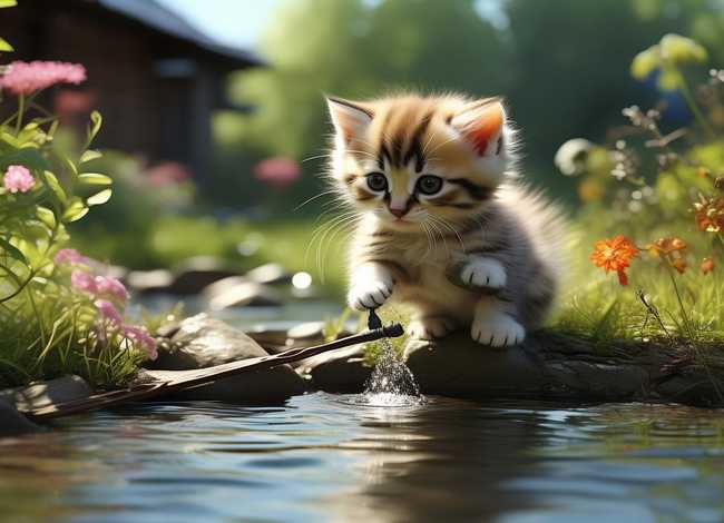 小猫钓鱼的故事真人视频，小猫钓鱼的故事真人视频在线观看