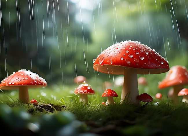 喜欢下雨的小蘑菇儿童故事，雨中的小蘑菇幼儿故事