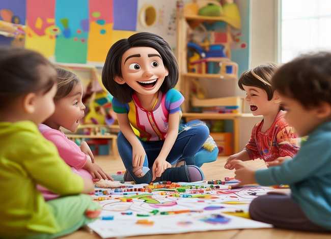 儿童画我的老师；我的老师幼儿画画