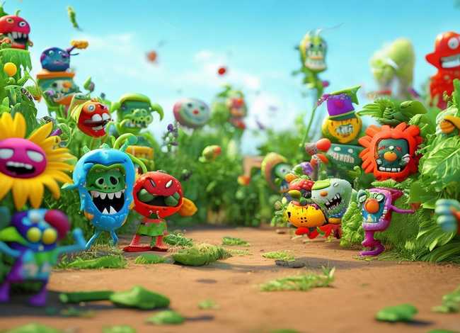 植物大战僵尸儿童画图片 植物大战僵尸幼儿绘画